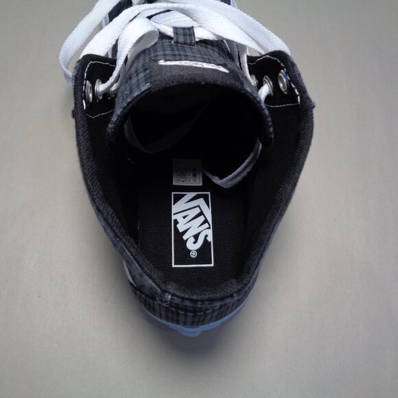 Vans Size 12 M Sk8-Hi TAPERED Black Plaid Canvas Sneakers New Women's Shoes - Picture 14 of 15